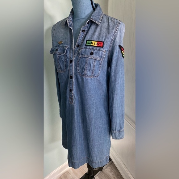 Women’s Denim Dress Lightweight Size 0 By J Crew Super Cute in Very GUC - Picture 9 of 10